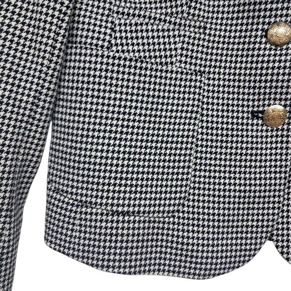 Banana Republic Blazer Jacket Women's 2 Black White Houndstooth Preppy Old Money - Picture 4 of 12